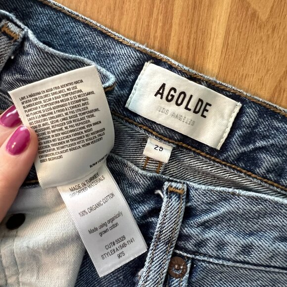Agolde 90's Pinch Waist Jean with Ripped Knee - Picture 7 of 9